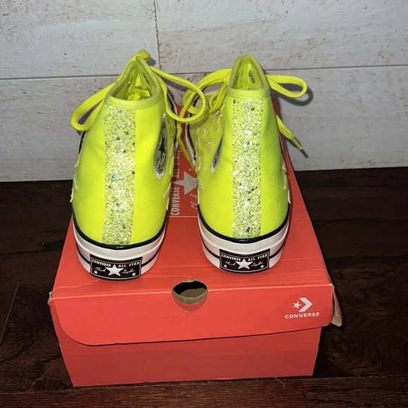 Converse High-Top Sneakers in Neon Yellow - Picture 4 of 6